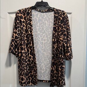 SHEIN Leopard Print Open Front Cardigan